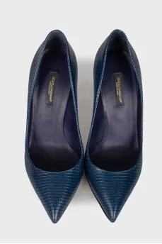 Indigo leather shoes