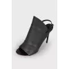 Black leather sandals