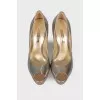 Lacquer heels of silver color