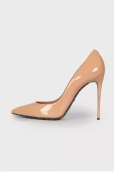 Lacquer high heel shoes