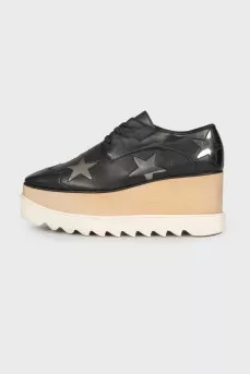 High platform leather heels