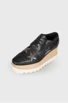 High platform leather heels