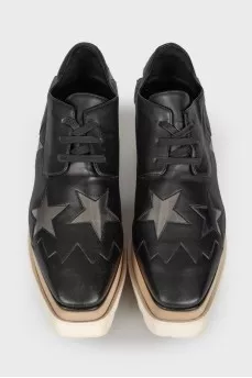 High platform leather heels