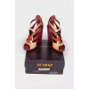Leather sandals with geometric decor