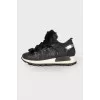 Combined sneakers with fur