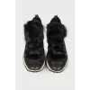 Combined sneakers with fur