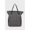 Navy check bag
