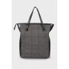 Navy check bag