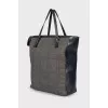 Navy check bag