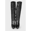 Leather boots with high heels