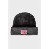 Gray cap with short pile