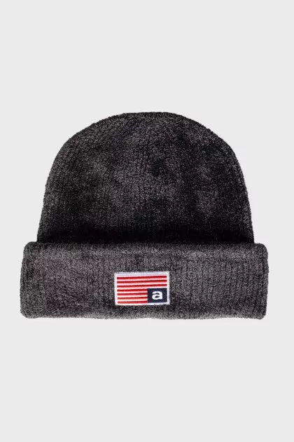 Gray cap with short pile