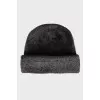 Gray cap with short pile