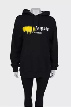 Black printed hoodie