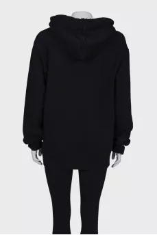 Black printed hoodie
