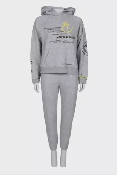 Gray tracksuit with print