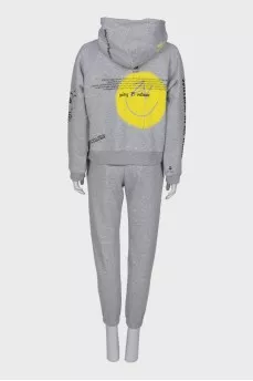 Gray tracksuit with print