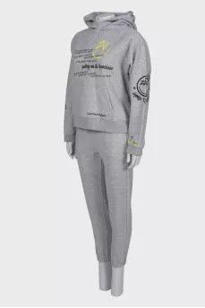 Gray tracksuit with print