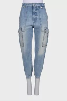 Light blue cargo jeans