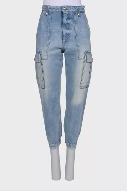 Light blue cargo jeans