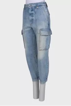 Light blue cargo jeans