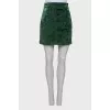 Velor dark green skirt