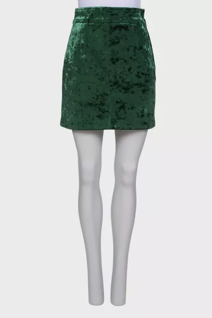 Velor dark green skirt