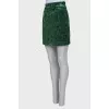 Velor dark green skirt