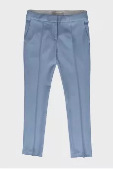 Blue wool trousers