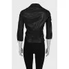 Leather jacket with stds om the collar 