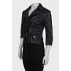 Leather jacket with stds om the collar 