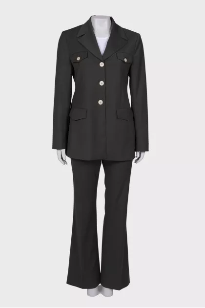 Dark olive suit