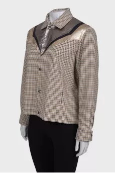 Glen weave shirt jacket