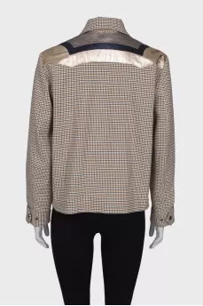 Glen weave shirt jacket