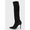 Suede stiletto boots