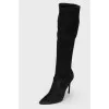 Suede stiletto boots