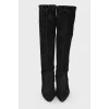 Suede stiletto boots