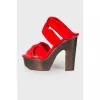 Red heeled sandals