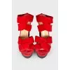 Red heeled sandals
