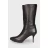 Stiletto leather boots