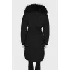 Black down jacket with ruffles