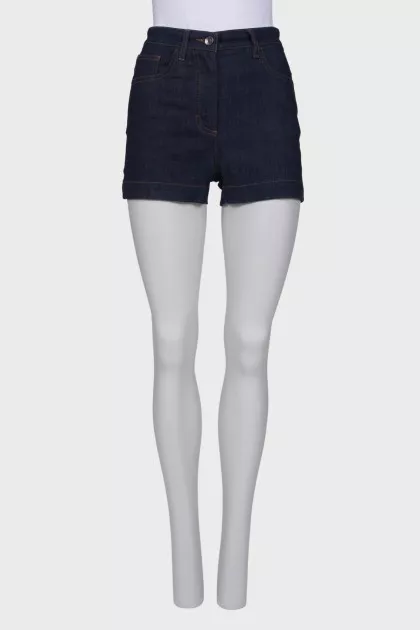 Navy blue high waist shorts