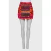 Combined skirt with embroidered rhinestones