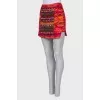 Combined skirt with embroidered rhinestones