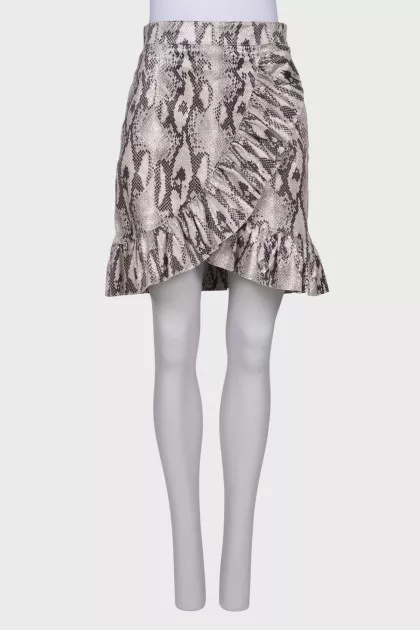 Snakeskin embossed skirt