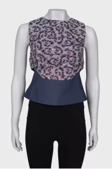 Combined embroidered top