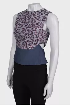 Combined embroidered top