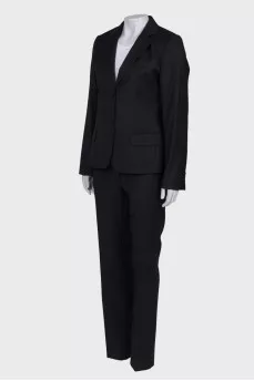 Black wool suit