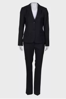 Black wool suit