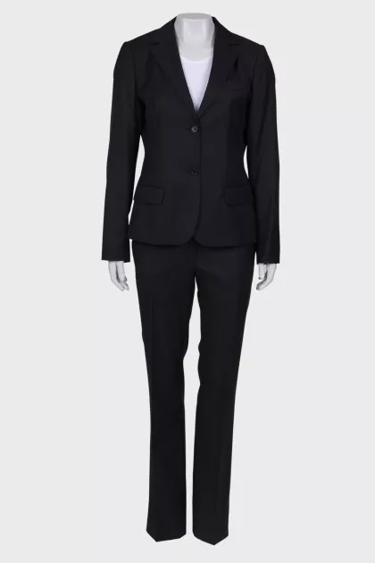 Black wool suit